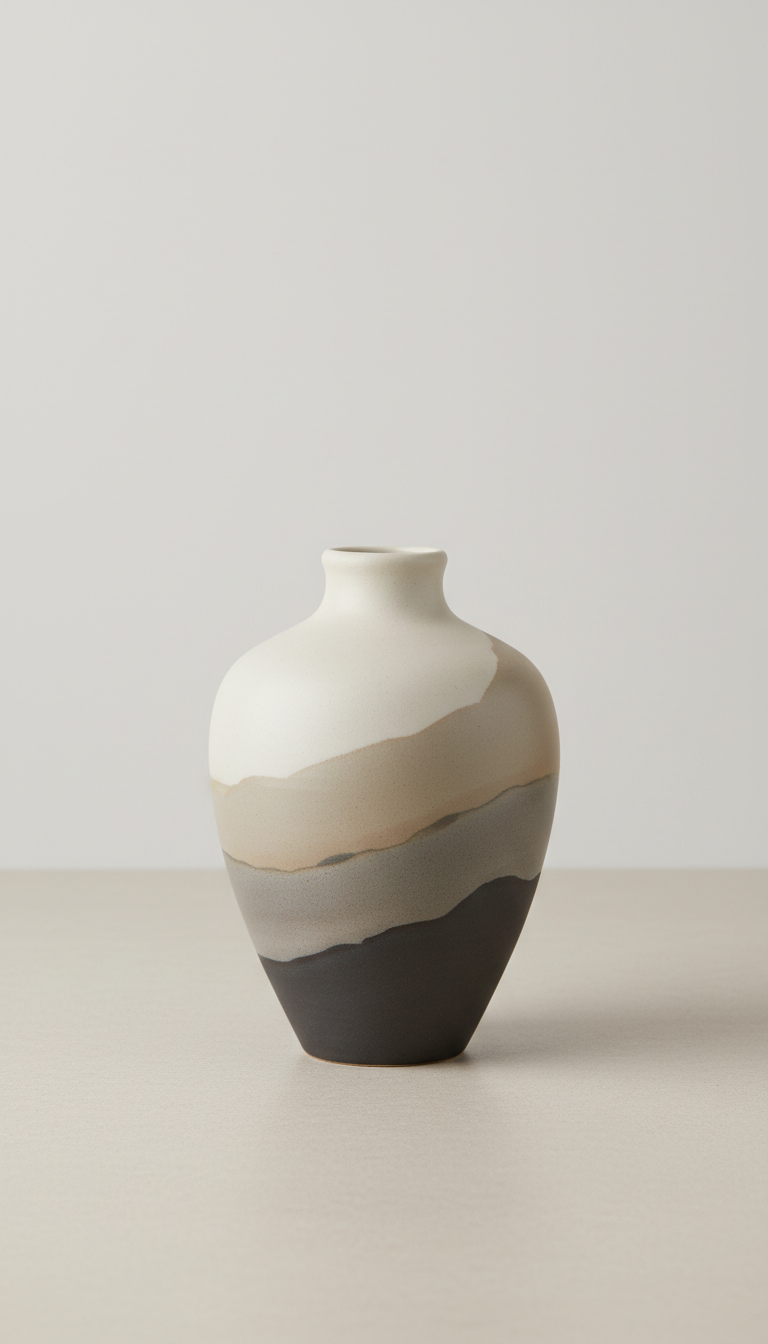 Fine Ceramic Vase in Matte Ivory