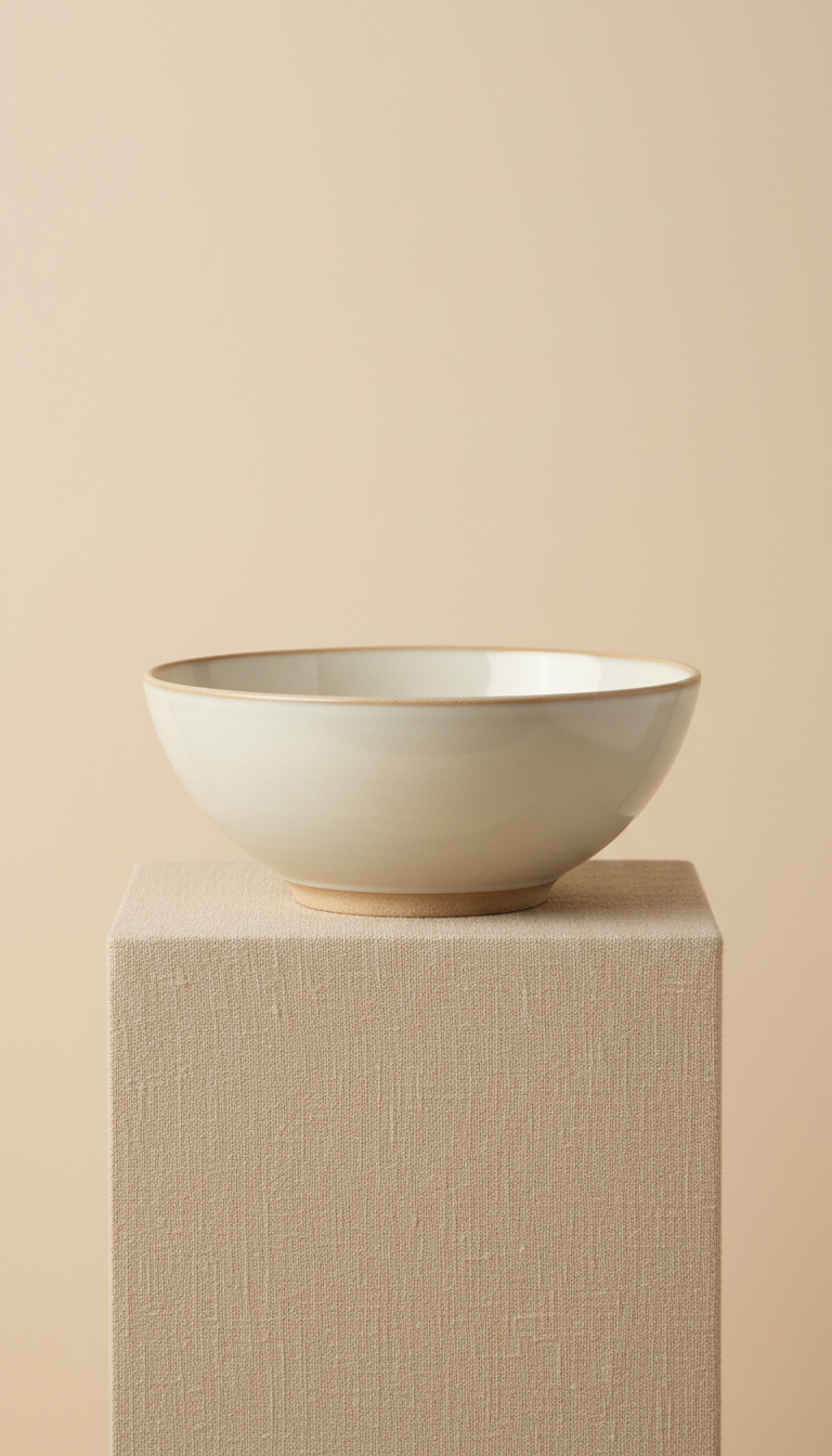 Porcelain Breakfast Bowl with Satin Glaze