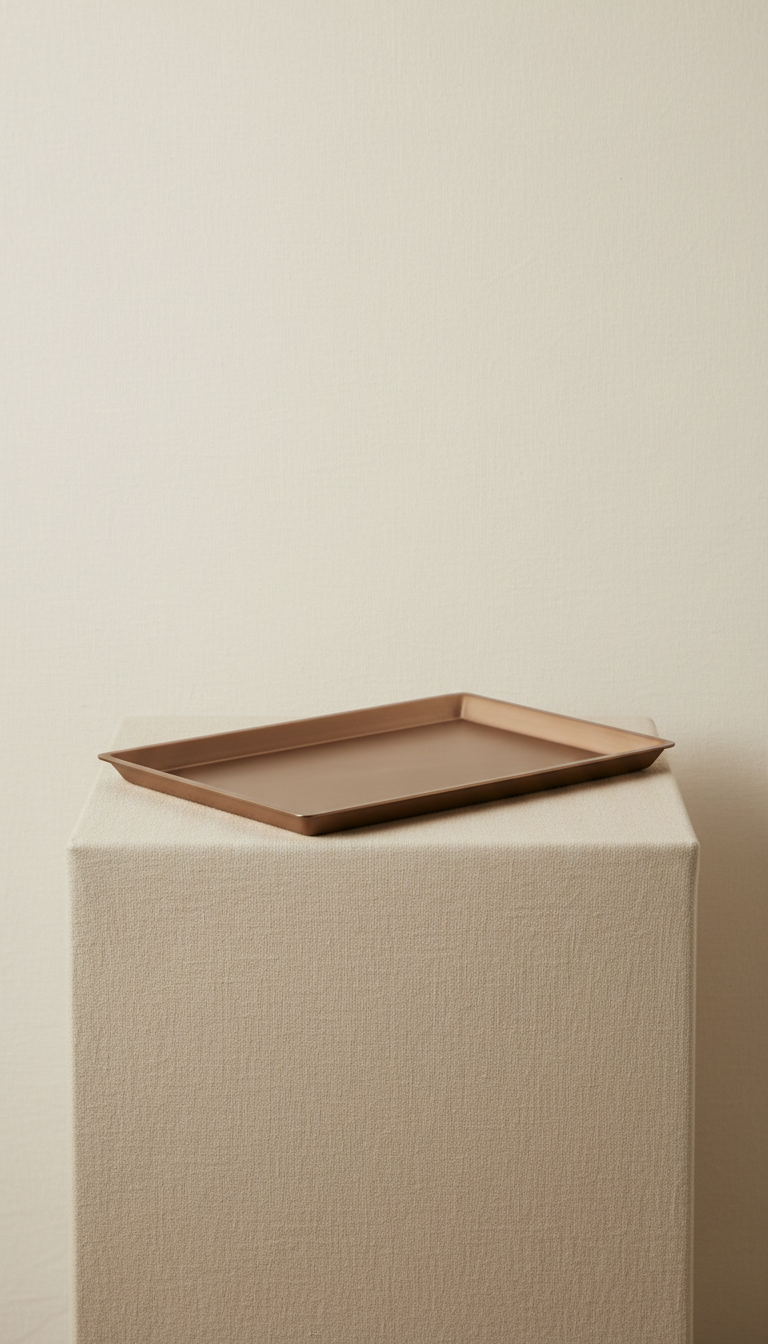 Brushed Bronze Serving Tray with Handles